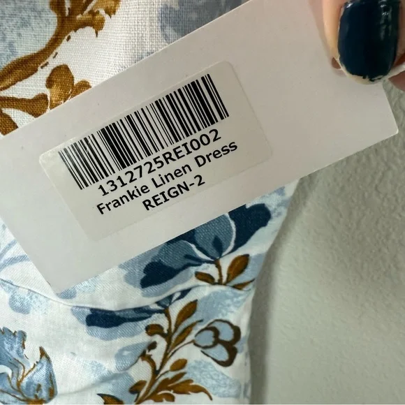 New REFORMATION Frankie Linen Dress in Reign Print NWT Wedding Women’s Size 2
